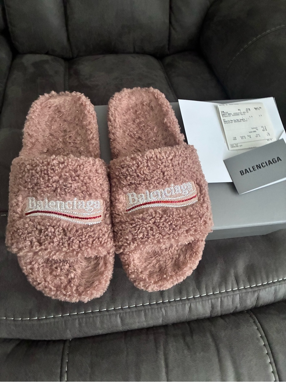 Slippers on couch